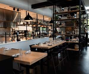 open kitchen and dining tables
