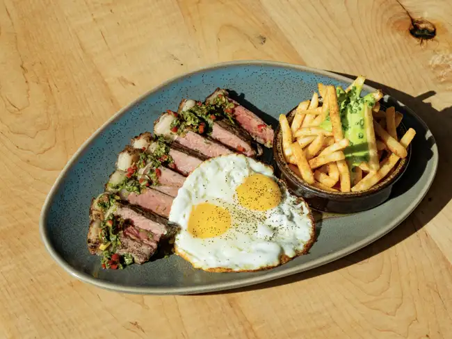 STEAK AND EGGS